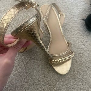 Michael Kors gold sandals heels